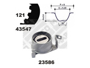 MAPCO 23547 paskirstymo diržo komplektas 
 Techninės priežiūros dalys -> Papildomas remontas