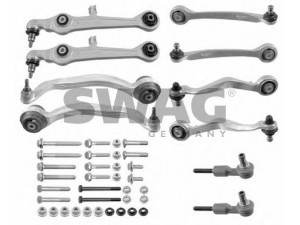 SWAG 32 75 0001 pakabos komplektas 
 Ašies montavimas/vairavimo mechanizmas/ratai -> Valdymo svirtis/pasukamosios svirties sujungimas -> Vairo trauklės (valdymo svirtis, išilginis balansyras, diago
8D0 498 998, 8D0 498 998