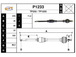 SNRA P1233 kardaninis velenas 
 Ratų pavara -> Kardaninis velenas
3273G3