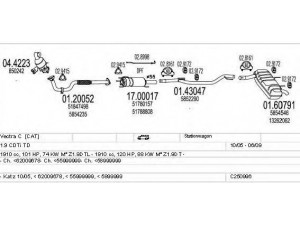 MTS C250996011723 išmetimo sistema 
 Išmetimo sistema -> Išmetimo sistema, visa