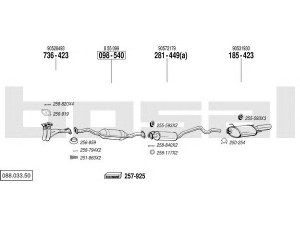 BOSAL 088.033.50 išmetimo sistema 
 Išmetimo sistema -> Išmetimo sistema, visa