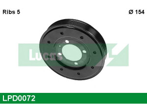 LUCAS ENGINE DRIVE LPD0072 skriemulys, alkūninis velenas 
 Diržinė pavara -> Dirželio skriemulys
5614441, 97353964, 80000837