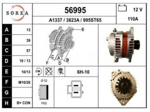 EAI 56995 kintamosios srovės generatorius 
 Elektros įranga -> Kint. sr. generatorius/dalys -> Kintamosios srovės generatorius
23100AU400, 23100AU420, 23100AU424