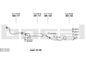 BOSAL 020.108.60 išmetimo sistema 
 Išmetimo sistema -> Išmetimo sistema, visa