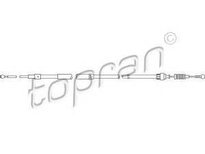 TOPRAN 112 873 trosas, stovėjimo stabdys 
 Stabdžių sistema -> Valdymo svirtys/trosai
8N0 609 721F
