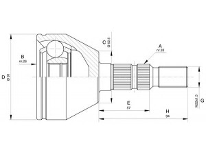 OPEN PARTS CVJ5603.10 jungčių komplektas, kardaninis velenas 
 Ratų pavara -> Sujungimai/komplektas
1603270, 93182571, 93182577