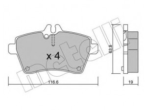 METELLI 22-0646-0 stabdžių trinkelių rinkinys, diskinis stabdys 
 Techninės priežiūros dalys -> Papildomas remontas
169 420 02 20, 169 420 03 20