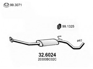 ASSO 32.6024 vidurinis duslintuvas 
 Išmetimo sistema -> Duslintuvas
20300BC02B, 20300BC02C