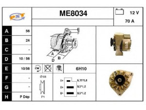 SNRA ME8034 kintamosios srovės generatorius 
 Elektros įranga -> Kint. sr. generatorius/dalys -> Kintamosios srovės generatorius
0061540502, 0061542002, 0061544202