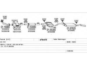 MTS C380339003197 išmetimo sistema 
 Išmetimo sistema -> Išmetimo sistema, visa