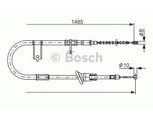 BOSCH 1 987 477 614 trosas, stovėjimo stabdys 
 Stabdžių sistema -> Valdymo svirtys/trosai
59760 25000, 59770 22100, 59770 22110