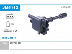 JANMOR JM5112 ritė, uždegimas 
 Kibirkšties / kaitinamasis uždegimas -> Uždegimo ritė
099700-048