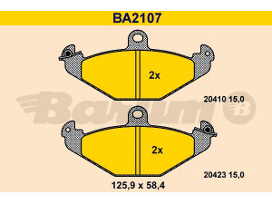 BARUM BA2107 stabdžių trinkelių rinkinys, diskinis stabdys 
 Techninės priežiūros dalys -> Papildomas remontas
60 25 308 186, 77 01 203 124, 77 01 203 633