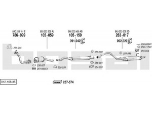BOSAL 012.168.35 išmetimo sistema 
 Išmetimo sistema -> Išmetimo sistema, visa