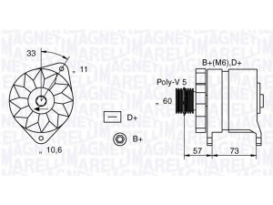 MAGNETI MARELLI 063321156010 kintamosios srovės generatorius 
 Elektros įranga -> Kint. sr. generatorius/dalys -> Kintamosios srovės generatorius
46231721, 46445100, 7651050, 7651051