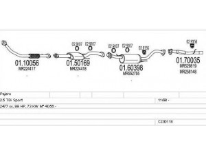 MTS C230118007122 išmetimo sistema 
 Išmetimo sistema -> Išmetimo sistema, visa