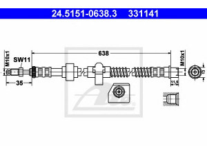 ATE 24.5151-0638.3 stabdžių žarnelė 
 Stabdžių sistema -> Stabdžių žarnelės
4806 K2, 4806 K2