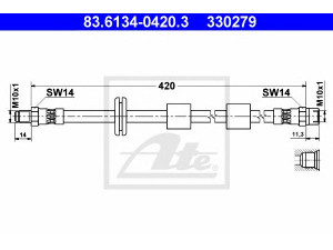 ATE 83.6134-0420.3 stabdžių žarnelė 
 Stabdžių sistema -> Stabdžių žarnelės
34 32 1 156 157, 34 32 1 159 891