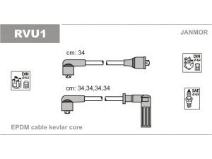 JANMOR RVU1 uždegimo laido komplektas 
 Kibirkšties / kaitinamasis uždegimas -> Uždegimo laidai/jungtys
GHT184, GHT189, GHT190, GHT192