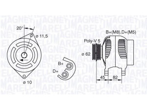 MAGNETI MARELLI 063321616010 kintamosios srovės generatorius 
 Elektros įranga -> Kint. sr. generatorius/dalys -> Kintamosios srovės generatorius
46000357, 46407645, 46420961, 46420964