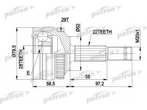 PATRON PCV1116 jungčių komplektas, kardaninis velenas 
 Ratų pavara -> Sujungimai/komplektas
26032411, 374218