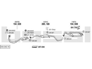 BOSAL 034.342.16 išmetimo sistema 
 Išmetimo sistema -> Išmetimo sistema, visa