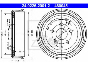 ATE 24.0225-2001.2 stabdžių būgnas 
 Stabdžių sistema -> Būgninis stabdys -> Stabdžių būgnas
211 609 615