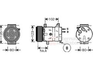 VAN WEZEL 4300K345 kompresorius, oro kondicionierius 
 Oro kondicionavimas -> Kompresorius/dalys
7711134454, 8200021822