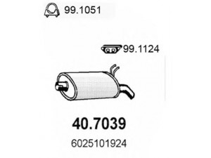 ASSO 40.7039 galinis duslintuvas 
 Išmetimo sistema -> Duslintuvas
6025101922, 6025101923, 6025101924