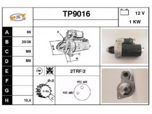 SNRA TP9016 starteris 
 Elektros įranga -> Starterio sistema -> Starteris
558001