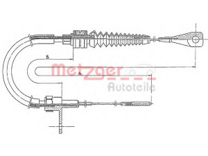 METZGER 11.0651 akceleratoriaus trosas 
 Kuro mišinio formavimas -> Karbiuratorius, sistema -> Valdymo sąsajos/amortizatorius/kameros
251 721 555S