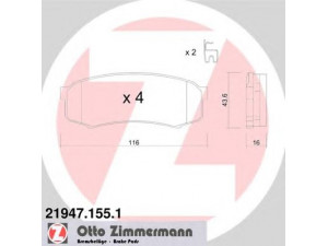 ZIMMERMANN 21947.155.1 stabdžių trinkelių rinkinys, diskinis stabdys 
 Techninės priežiūros dalys -> Papildomas remontas
4605A458, 0446560010, 0446660010