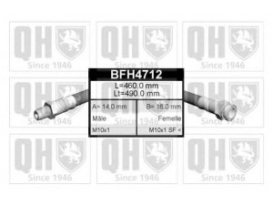 QUINTON HAZELL BFH4712 stabdžių žarnelė 
 Stabdžių sistema -> Stabdžių žarnelės
0480.67, 4806.70, 13 114 570 80