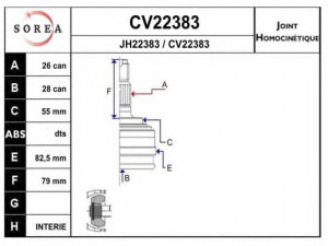 EAI CV22383K jungčių komplektas, kardaninis velenas 
 Ratų pavara -> Sujungimai/komplektas