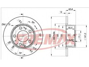 FREMAX BD-1796 stabdžių diskas 
 Stabdžių sistema -> Diskinis stabdys -> Stabdžių diskas
95661796