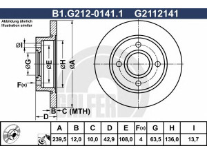 GALFER B1.G212-0141.1 stabdžių diskas 
 Stabdžių sistema -> Diskinis stabdys -> Stabdžių diskas
1013581, 1019598, 1112542, 1E03-33-251