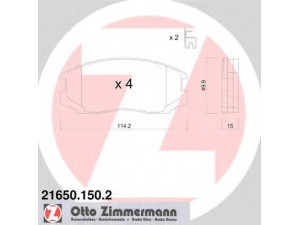 ZIMMERMANN 21650.150.2 stabdžių trinkelių rinkinys, diskinis stabdys 
 Techninės priežiūros dalys -> Papildomas remontas
MR389511, MR389512
