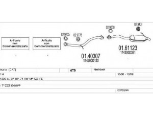 MTS C370244016143 išmetimo sistema 
 Išmetimo sistema -> Išmetimo sistema, visa