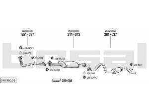 BOSAL 048.980.03 išmetimo sistema 
 Išmetimo sistema -> Išmetimo sistema, visa