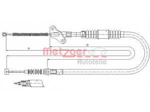 METZGER 17.2721 trosas, stovėjimo stabdys 
 Stabdžių sistema -> Valdymo svirtys/trosai
522425, 91152687