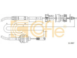 COFLE 11.3067 sankabos trosas 
 Dviratė transporto priemonės -> Kabeliai ir tachometro velenaai -> Sankabos trosas
2150N2, 2150W4, 96192573
