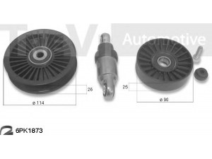 TREVI AUTOMOTIVE KA1177F skriemulių komplektas, V formos rumbuotas diržas 
 Diržinė pavara -> V formos rumbuotas diržas/komplektas -> Cilindrų komplektas