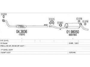 MTS C070140001068 išmetimo sistema 
 Išmetimo sistema -> Išmetimo sistema, visa