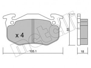 METELLI 22-0036-4 stabdžių trinkelių rinkinys, diskinis stabdys 
 Techninės priežiūros dalys -> Papildomas remontas