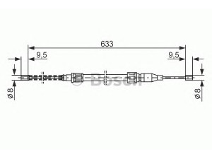 BOSCH 1 987 477 043 trosas, stovėjimo stabdys 
 Stabdžių sistema -> Valdymo svirtys/trosai
867 609 701