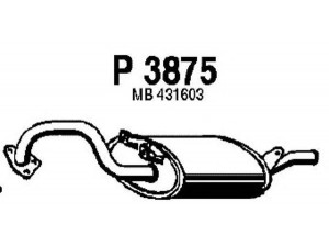 FENNO P3875 galinis duslintuvas 
 Išmetimo sistema -> Duslintuvas
MB431600, MB431601, MB431602, MB431603