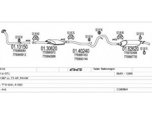 MTS C280694008410 išmetimo sistema 
 Išmetimo sistema -> Išmetimo sistema, visa