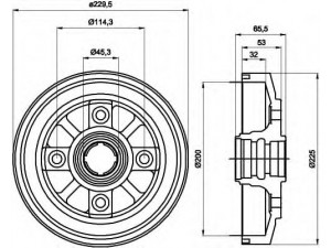 HELLA 8DT 355 302-281 stabdžių būgnas 
 Stabdžių sistema -> Būgninis stabdys -> Stabdžių būgnas
B09226251