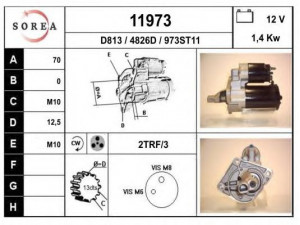EAI 11973 starteris 
 Elektros įranga -> Starterio sistema -> Starteris
04686512