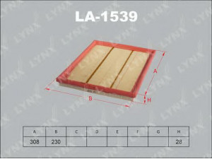 LYNXauto LA-1539 oro filtras 
 Filtrai -> Oro filtras
08 34 264, 08 34 266, 08 35 605